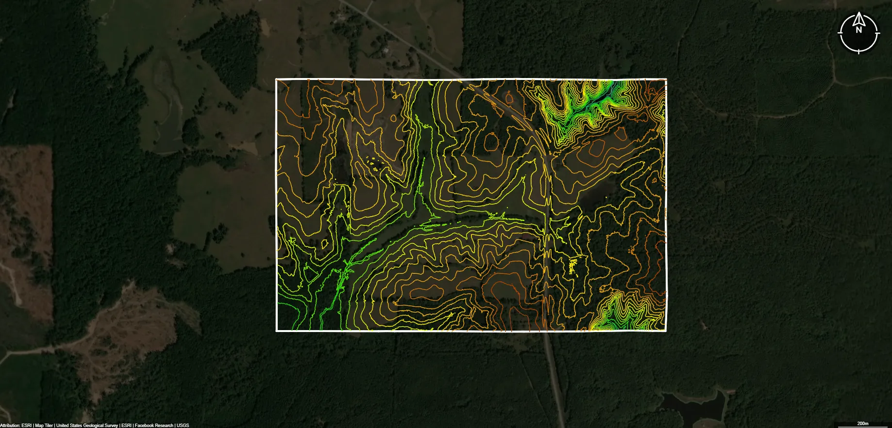Map interface showing where to download topographic maps
